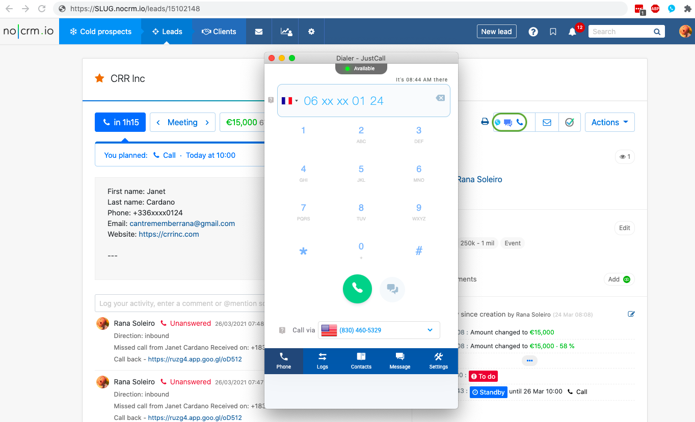 How to connect Pro Pipe Lines & JustCall