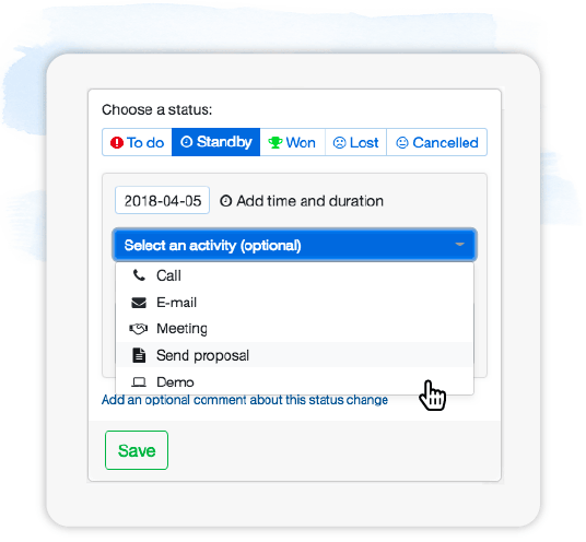 select next sales activity